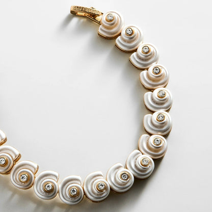 Lavisa - Shell Tennis Bracelet - On-Model & Scale View