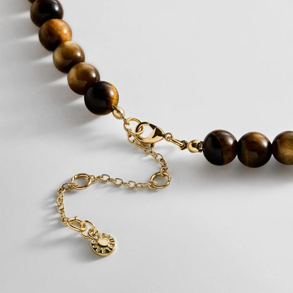 Lavisa - Semi-Precious Tiger Eye Statement Necklace - Clasp & Finish View