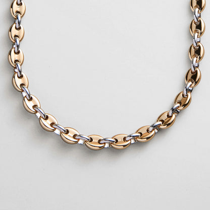 Lavisa - Mixed Metals Mariner Chain Necklace - On-Model & Scale View