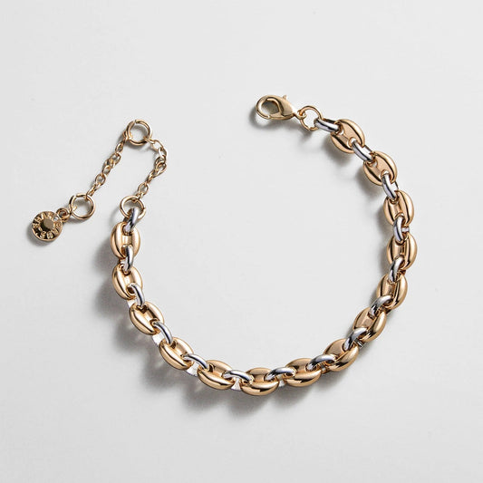 Lavisa mixed metal mariner chain bracelet in gold and silver tones
