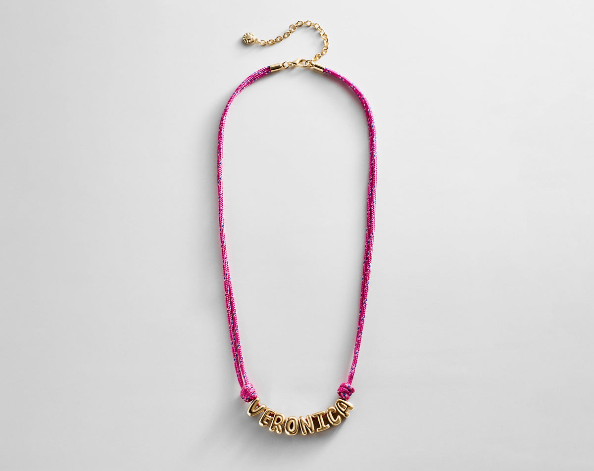 Lavisa - Custom Bubble Letter Paracord Necklace - Clasp & Finish View