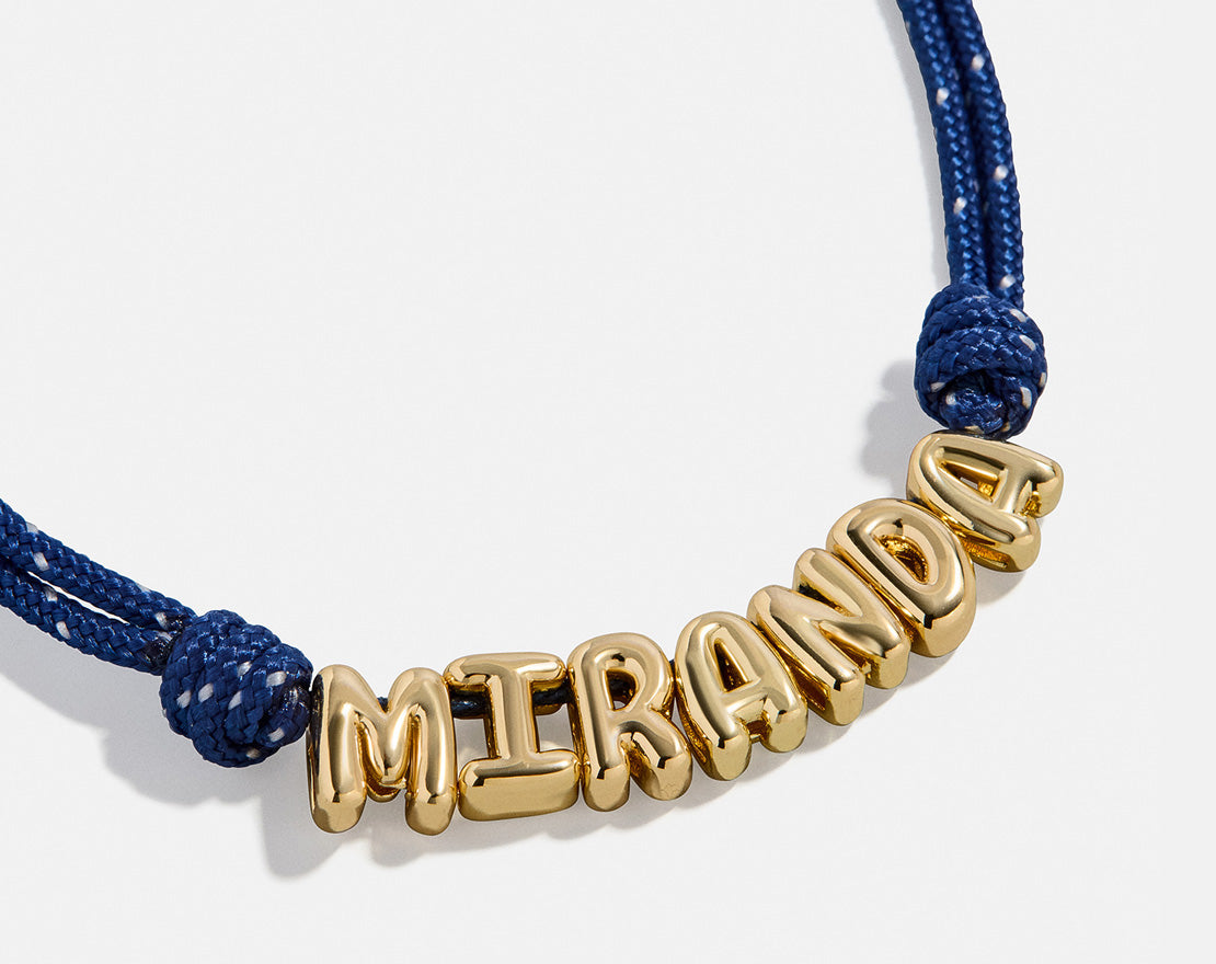 Lavisa - Custom Bubble Letter Paracord Necklace - On-Model & Scale View