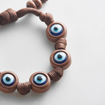 Lavisa - Evil Eye Knotty Cord Bracelet - On-Model & Scale View