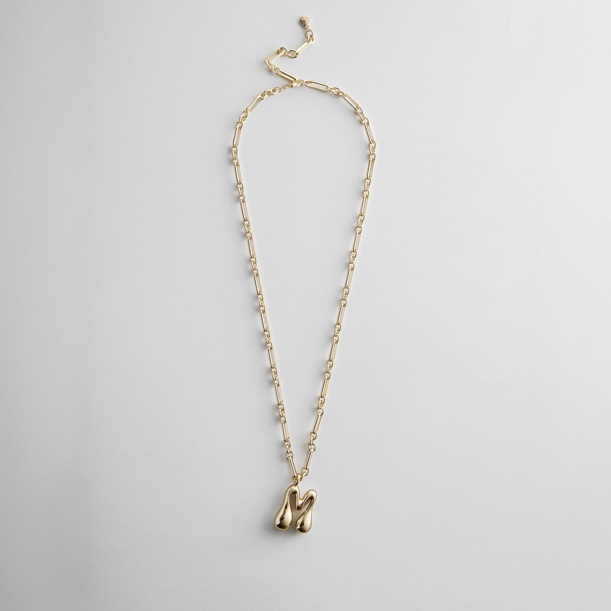 Lavisa - Oversized Bubble Custom Initial Statement Necklace - Side Profile View