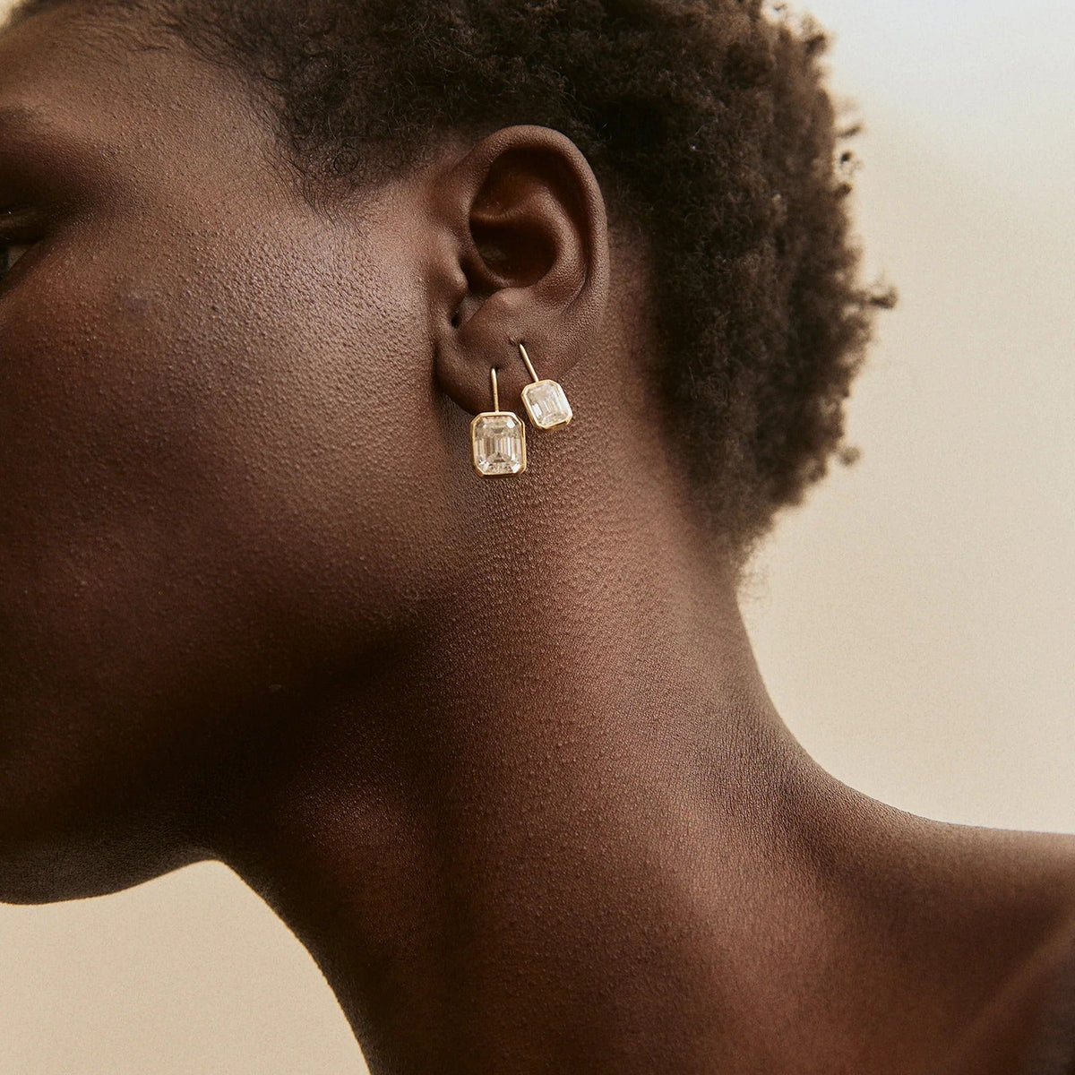 Lavisa - Moissanite Bezel Drop Earrings - Product Gallery View 20