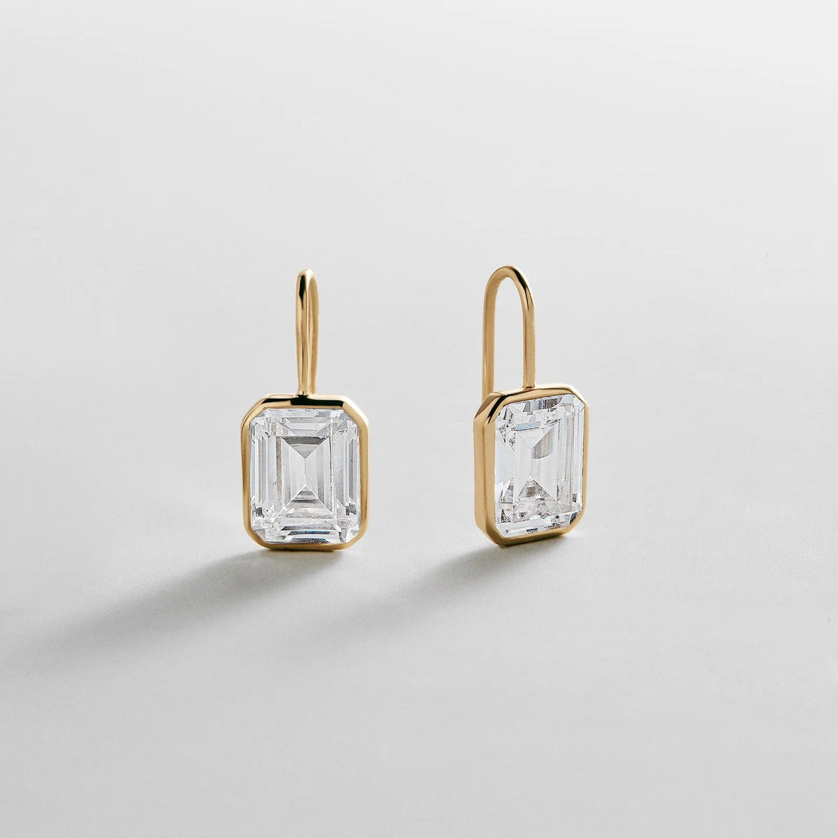Lavisa - Moissanite Bezel Drop Earrings - Product Gallery View 18