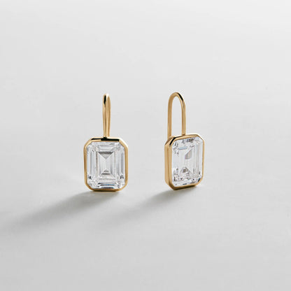 Lavisa - Moissanite Bezel Drop Earrings - Product Gallery View 18