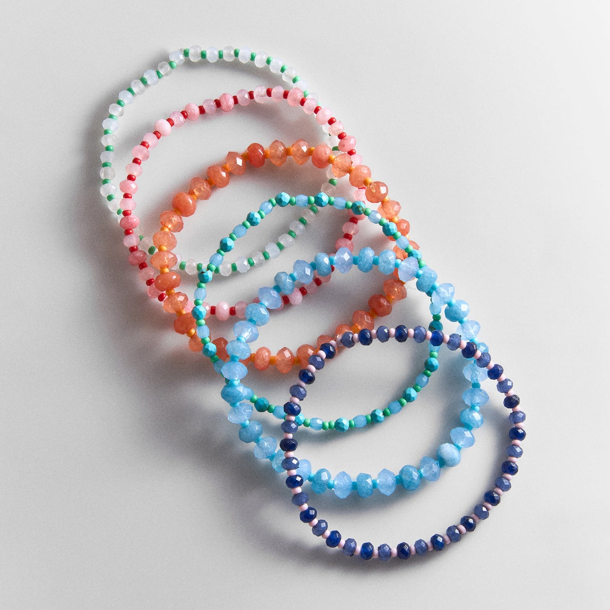 Lavisa - Multi Bead Stretch Bracelet Stack - On-Model & Scale View