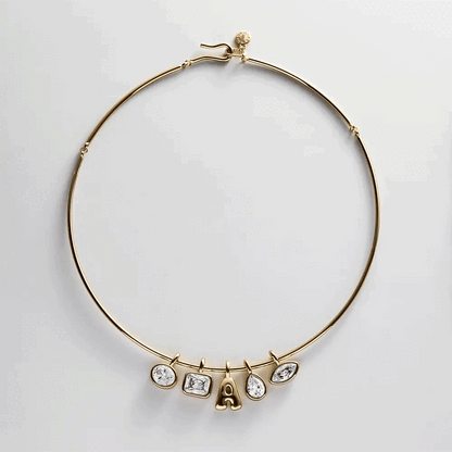 Lavisa custom charm collar necklace in gold with interchangeable charms