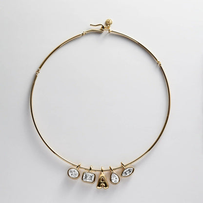 Lavisa - Custom Charm Collar Necklace - Side Profile View