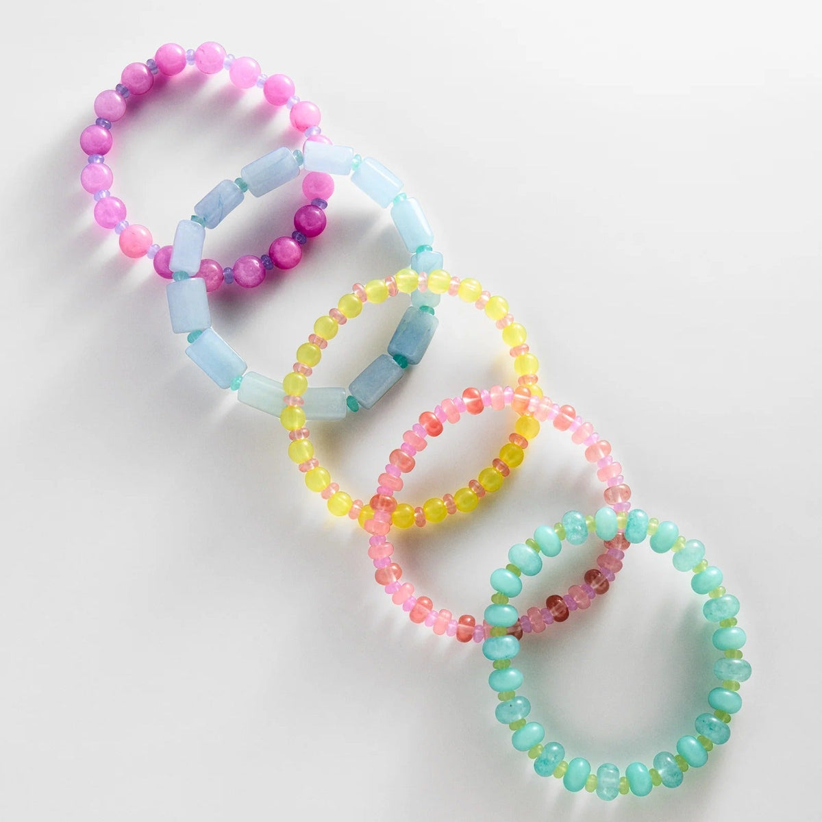 Lavisa - Multi-Color Semi-Precious Bracelet Set - On-Model & Scale View