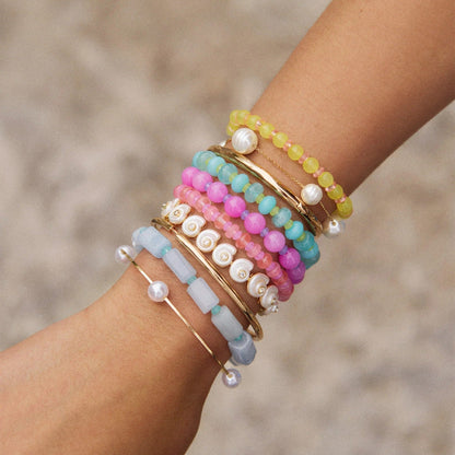 Lavisa - Multi-Color Semi-Precious Bracelet Set - Detail & Styling View
