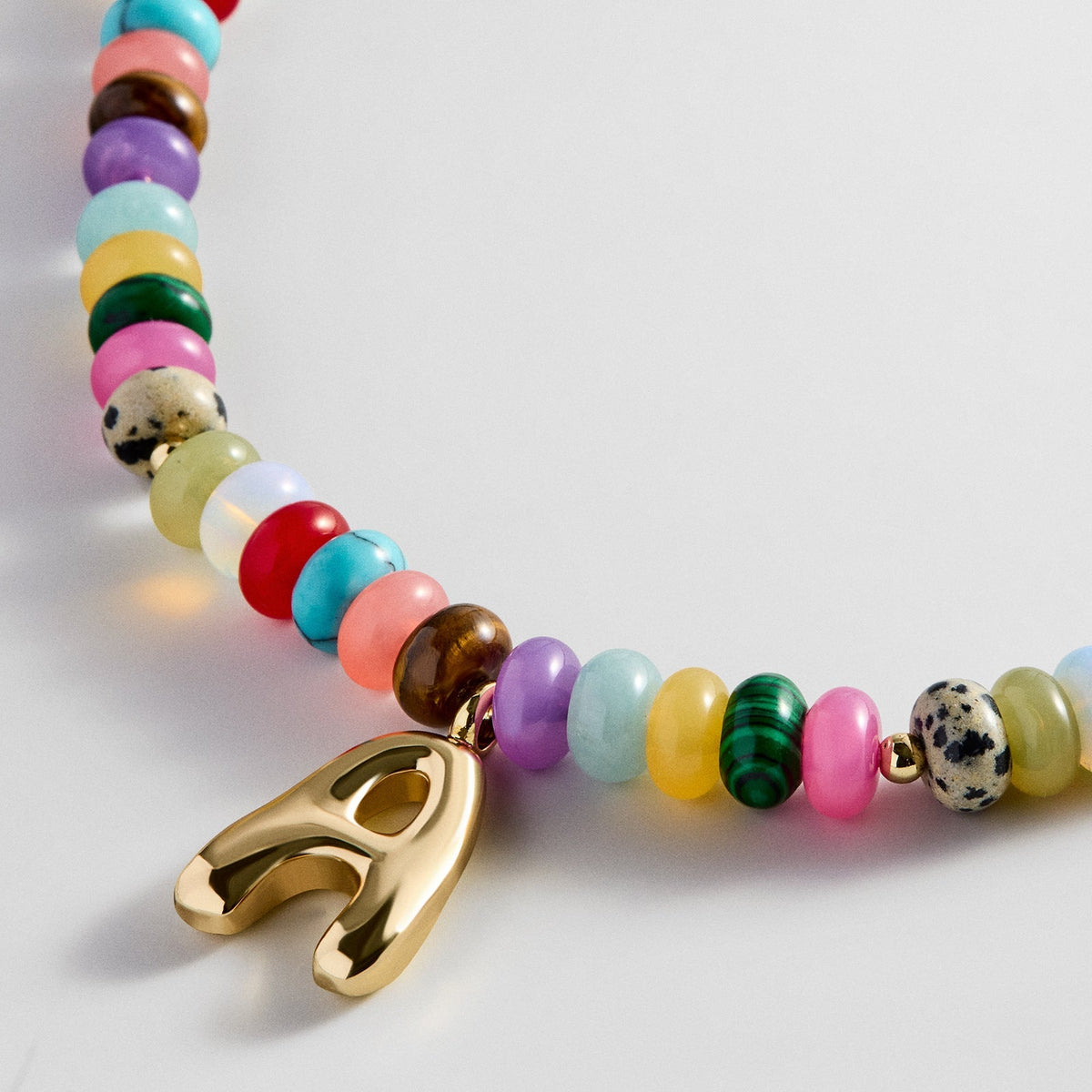 Lavisa - Personalized Bubble Letter Beaded Initial Necklace - Product Gallery View 24