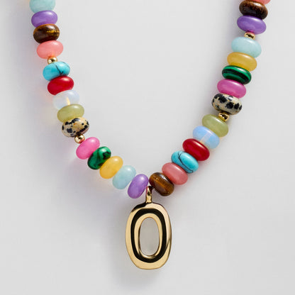 Lavisa - Personalized Bubble Letter Beaded Initial Necklace - Product Gallery View 15