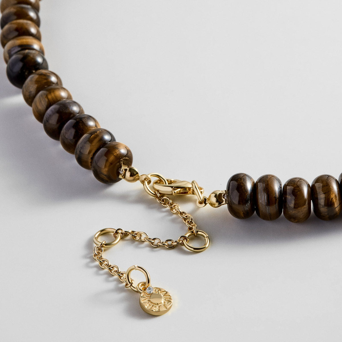 Lavisa - Initial Bubble Letter Necklace - Tiger's Eye Gemstone Jewelry - Product Gallery View 27