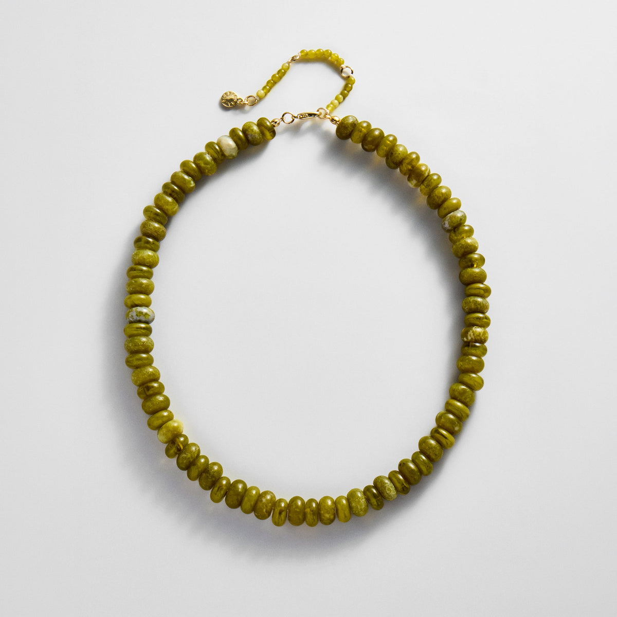 Lavisa semi-precious beaded layering necklace in olive tones