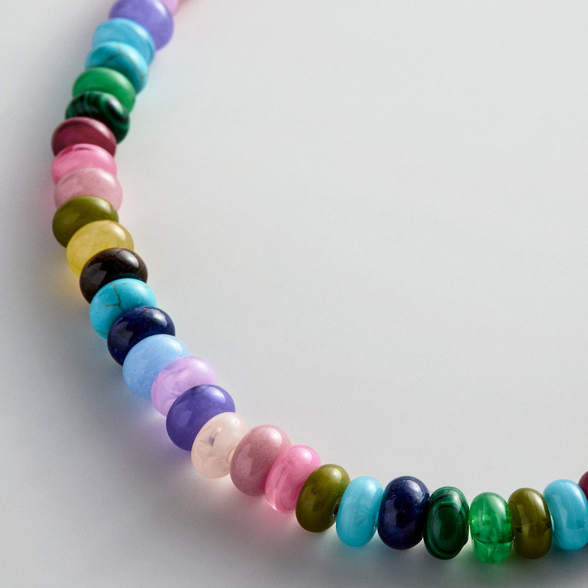 Lavisa - Multicolored Semi-Precious Stone Beaded Necklace - Clasp & Finish View