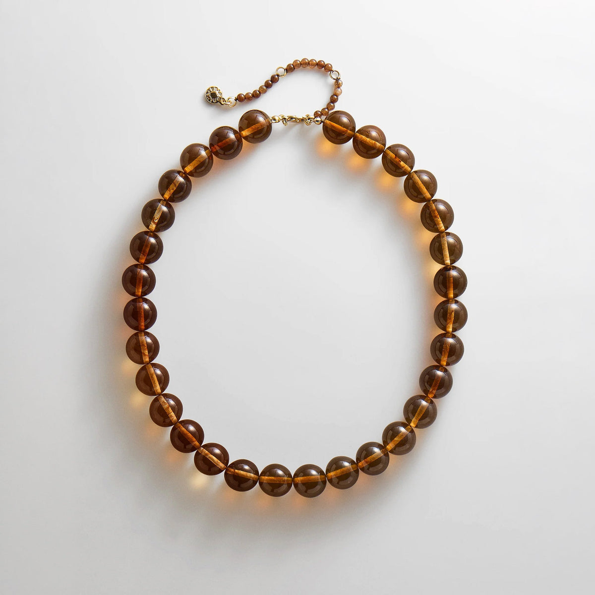 Lavisa mini resin beaded necklace in rich tiger eye shade