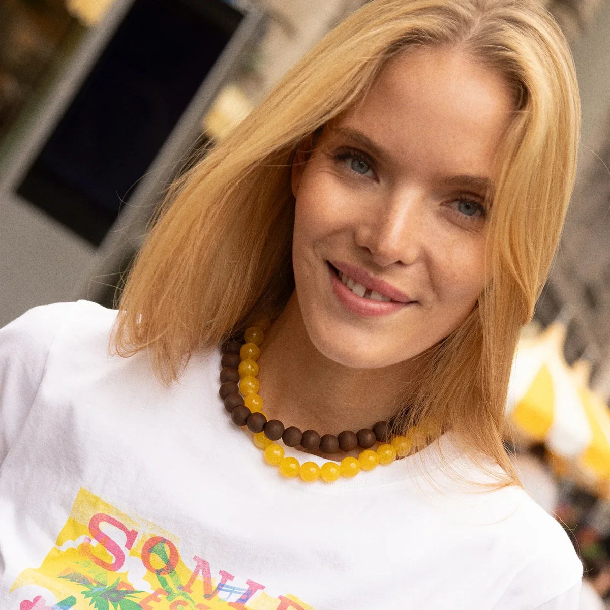 Lavisa - Beaded Statement Necklace for Women - Detail & Styling View