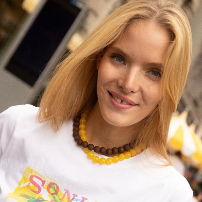 Lavisa - Beaded Statement Necklace For Women Layering Jewelry - Detail & Styling View