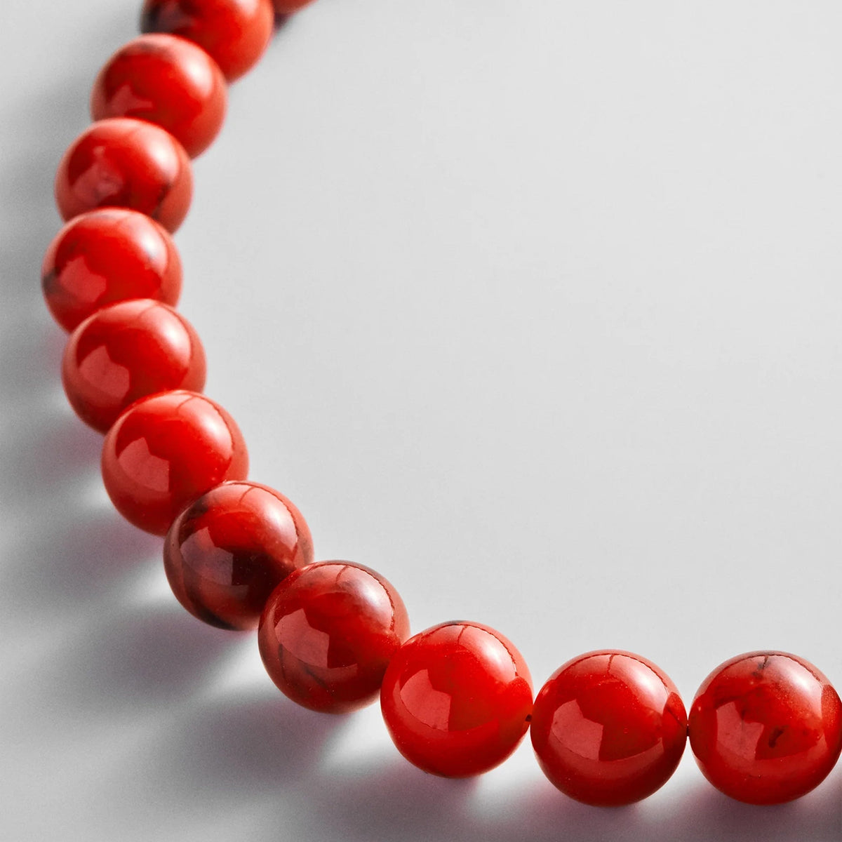 Lavisa - Red Beaded Layering Necklace For Women - On-Model & Scale View