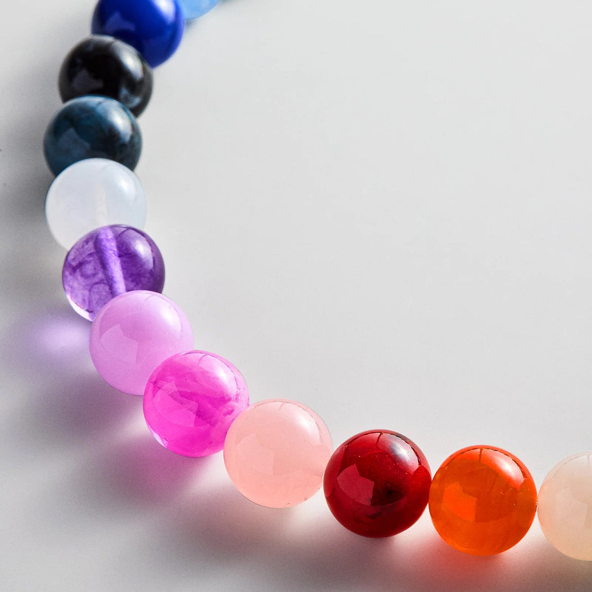 Lavisa - Layering Beaded Necklace With Multicolored Resin Beads - Clasp & Finish View