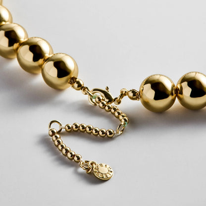 Lavisa - Gold Beaded Necklace Layering Jewelry - Clasp & Finish View