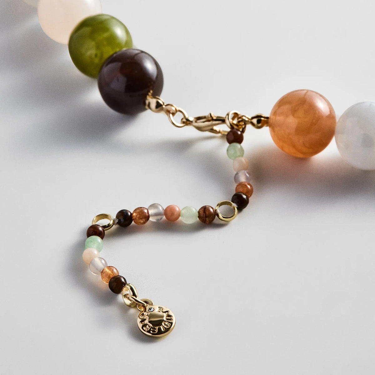 Lavisa - Lightweight Earth Tone Beaded Necklace - Clasp & Finish View