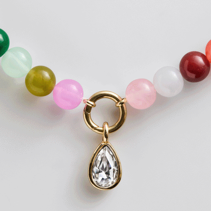 Lavisa - Beaded Ring Necklace With Interchangeable Charm Holder - Side Profile View