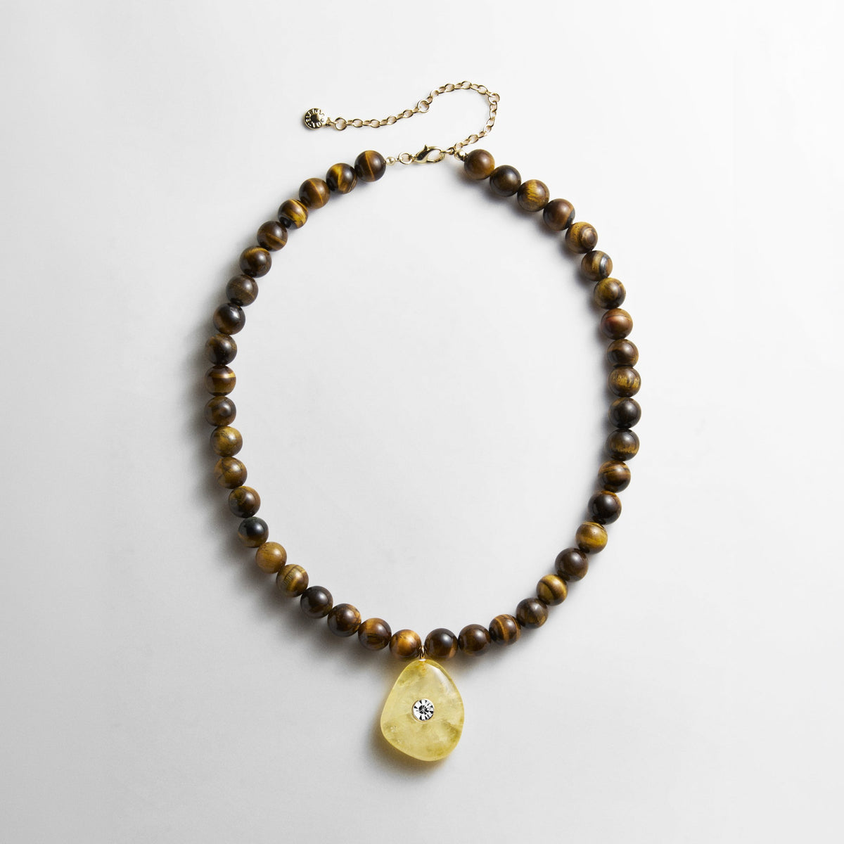 Lavisa semi-precious beaded necklace with tiger eye and citrine stones