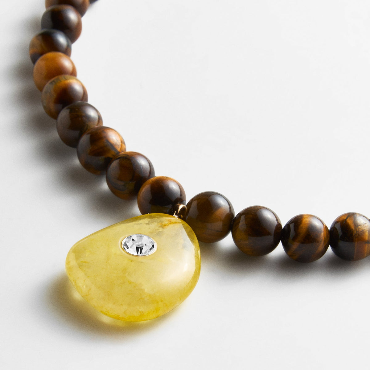 Lavisa - Semi-Precious Beaded Necklace - Crystal Gemstone Jewelry - On-Model & Scale View