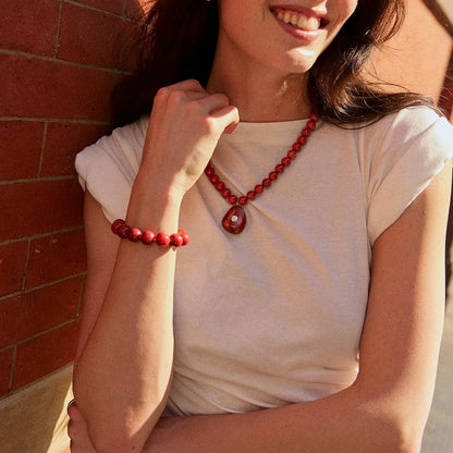 Lavisa - Beaded Box Chain Stackable Bracelet - Detail & Styling View