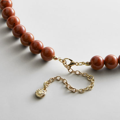 Lavisa - Semi-Precious Beaded Necklace with Crystal Pendant - Clasp & Finish View