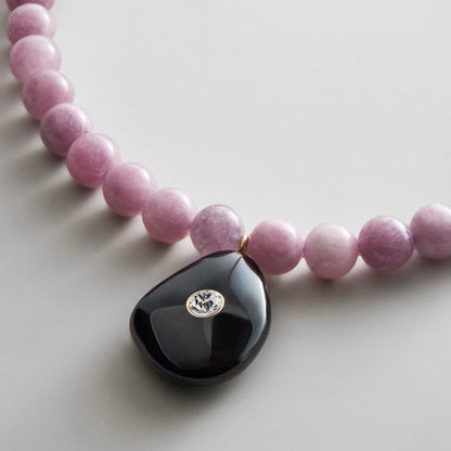 Lavisa - Jamie Semi-Precious Beaded Necklace - On-Model & Scale View