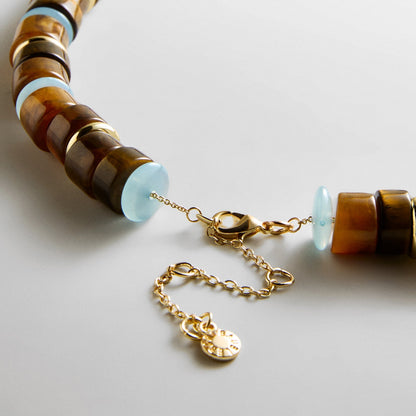 Lavisa - Rondelle Beaded Necklace - Side Profile View