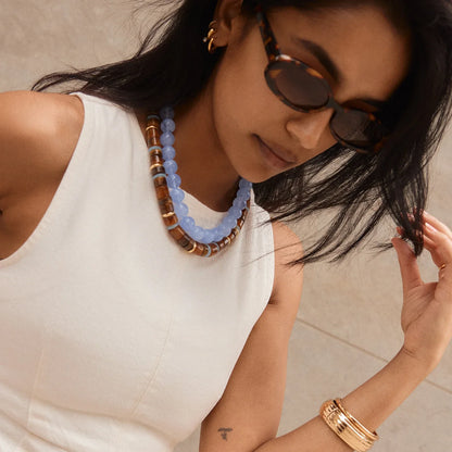 Lavisa - Rondelle Beaded Necklace - Detail & Styling View