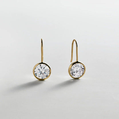 Lavisa - Moissanite Bezel Drop Earrings - Product Gallery View 12
