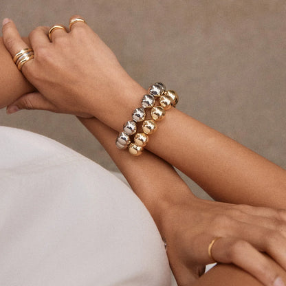 Lavisa - Beaded Charm Bracelet for Women Stackable Jewelry - On-Model & Scale View