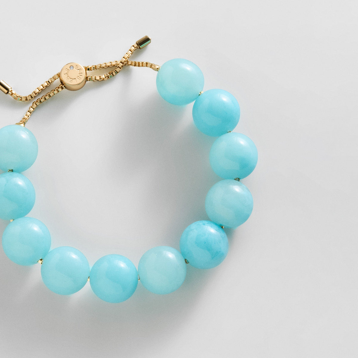 Lavisa - Adjustable Aqua Beaded Bracelet - Clasp & Finish View
