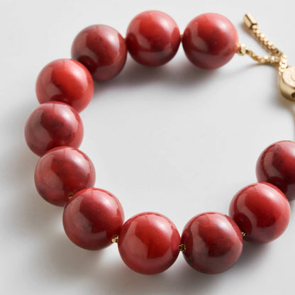 Lavisa - Beaded Box Chain Stackable Bracelet - On-Model & Scale View