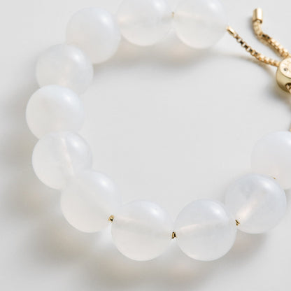 Lavisa - Ivory Beaded Chain Bracelet - On-Model & Scale View