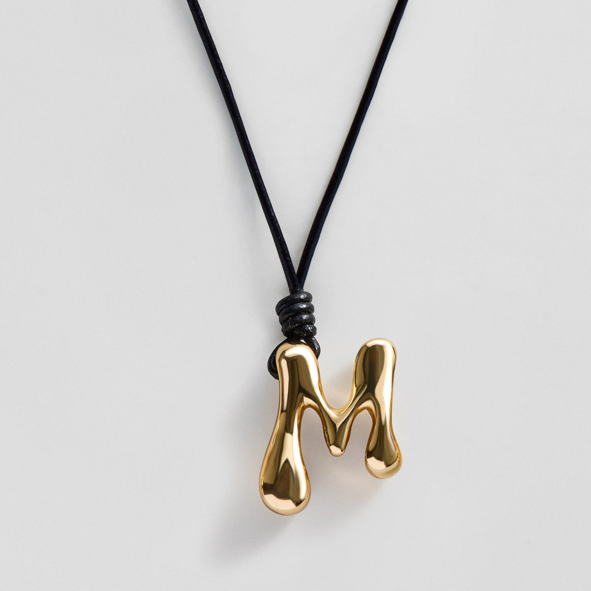 Lavisa - Cord Initial Bubble Necklace - Personalized Letter Jewelry - Product Gallery View 13