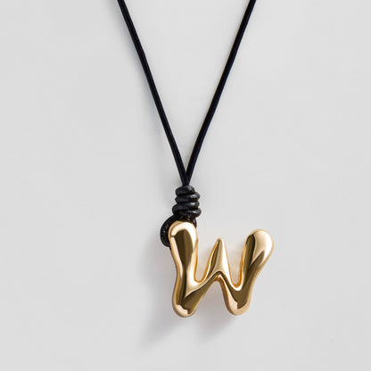 Lavisa - Cord Initial Bubble Necklace - Personalized Letter Jewelry - Product Gallery View 23