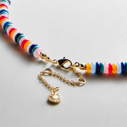 Lavisa - Multi-Color Semi-Precious Beaded Necklace - Clasp & Finish View