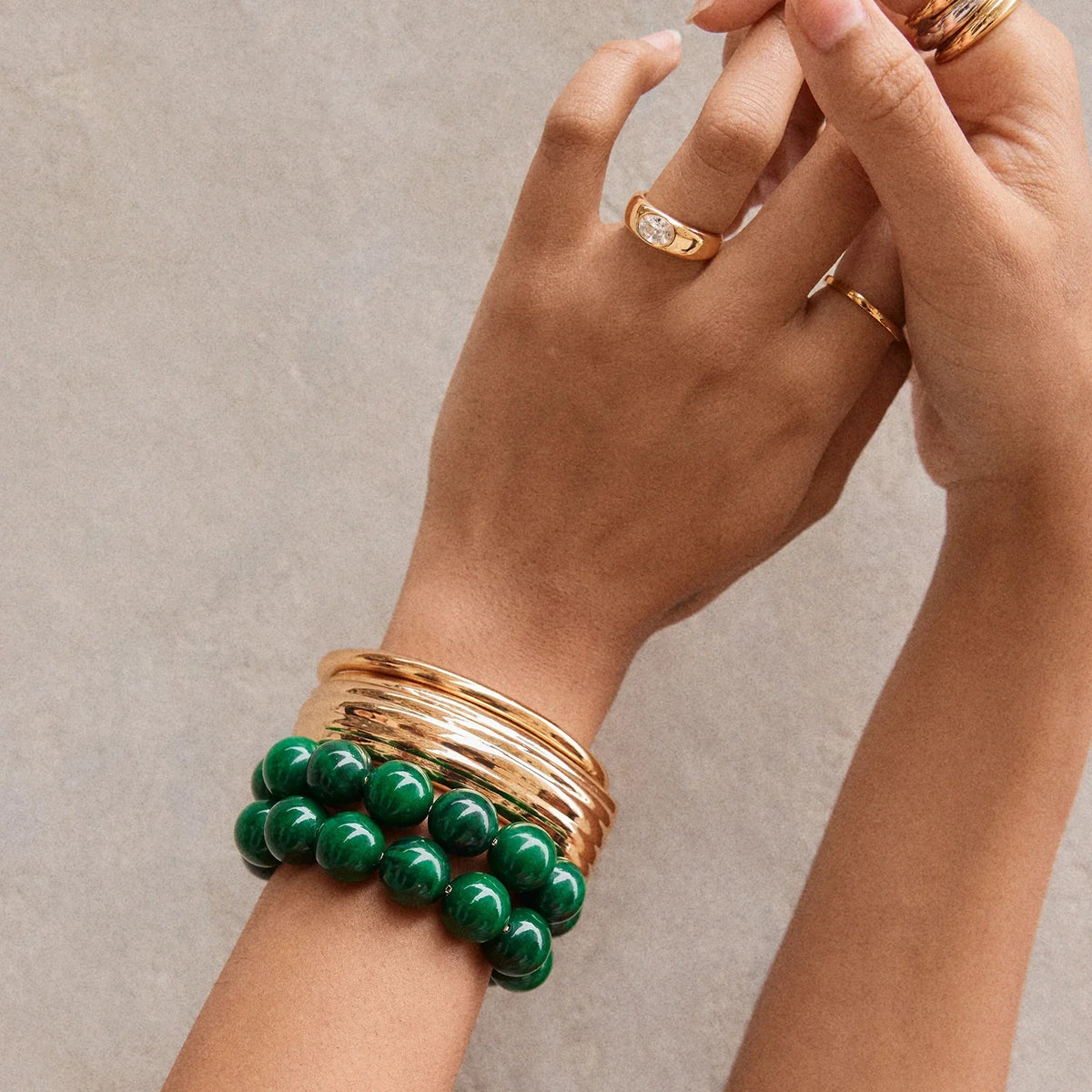 Lavisa - Beaded Chain Bracelet - On-Model & Scale View