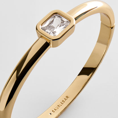 Lavisa - Crystal Bezel Hinge Bangle Bracelet - On-Model & Scale View