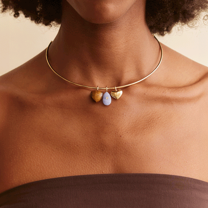 Lavisa - Removable Charm Collar Necklace - Detail & Styling View