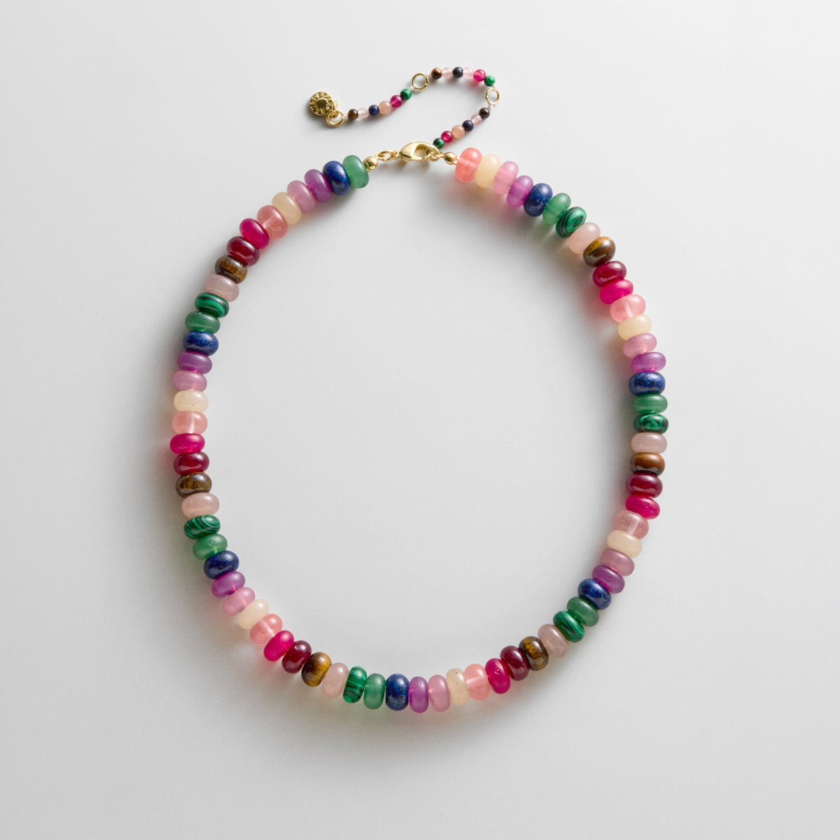 Lavisa Multi Stone Beaded Necklace featuring vibrant semi-precious stones