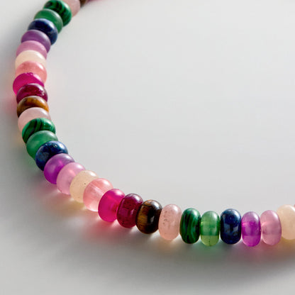 Lavisa - Multi Stone Beaded Layering Necklace - Clasp & Finish View
