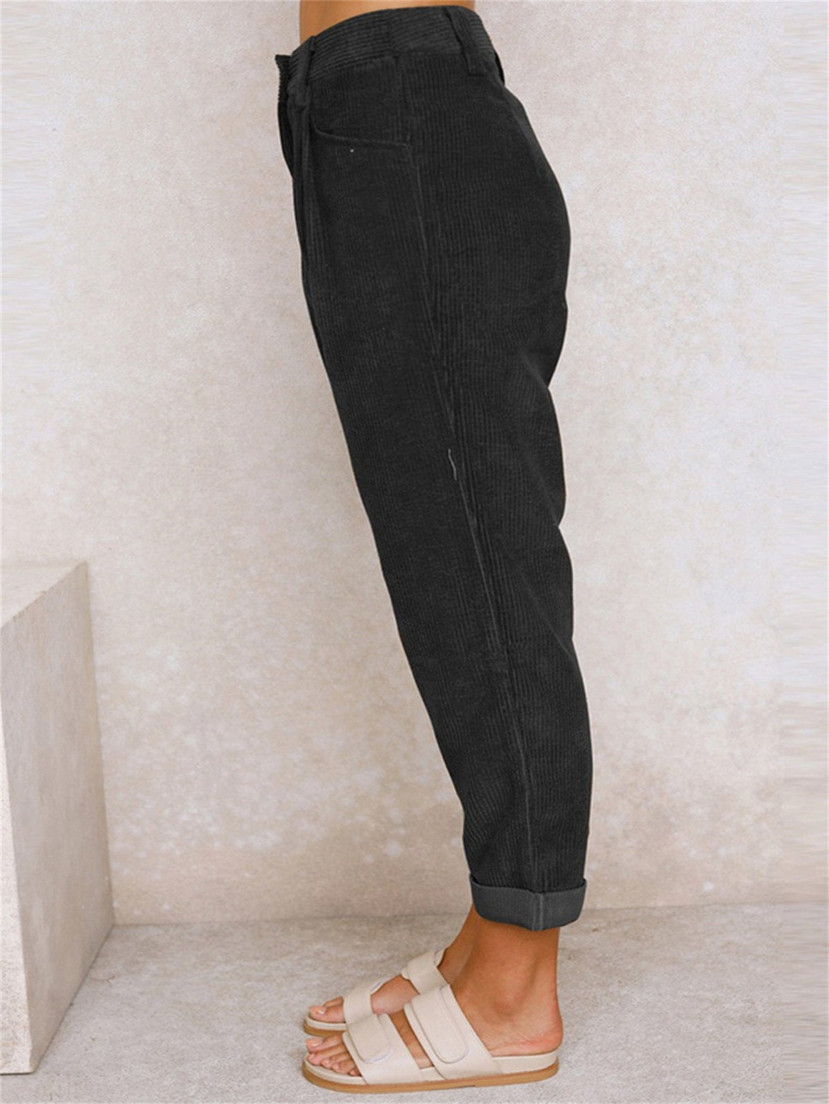 Lavisa - Womens Relaxed High Waist Tapered Trousers